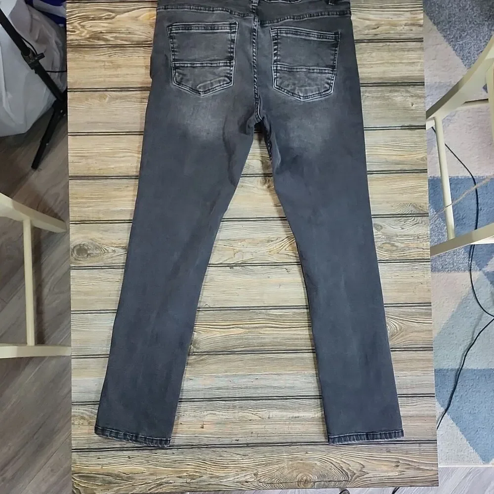 Kenneth Cole New York Men's Slim Fit Gray Denim Jeans Medium Wash Stretch